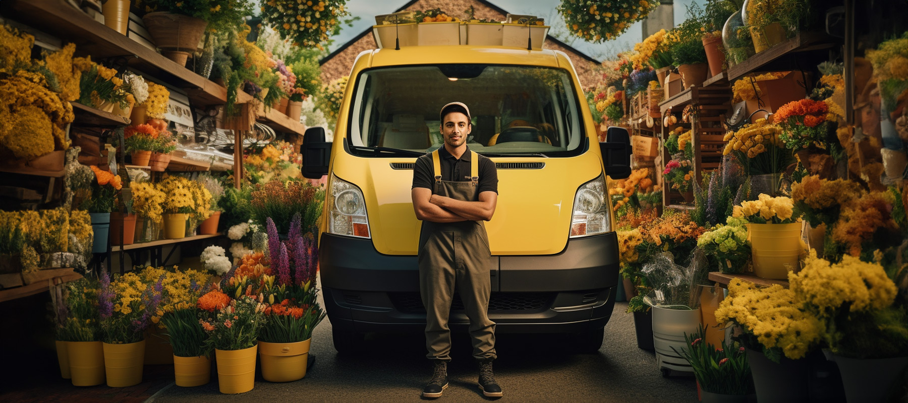 courier and a van
